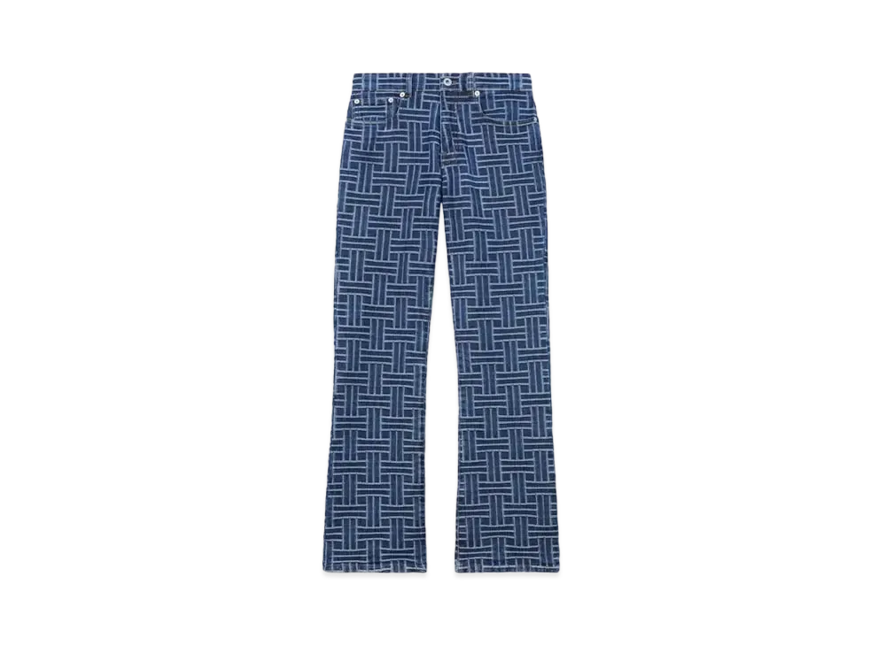 KENZO 'WEAVE' BARA Cropped Fit Jeans "Medium Stone Blue Denim"