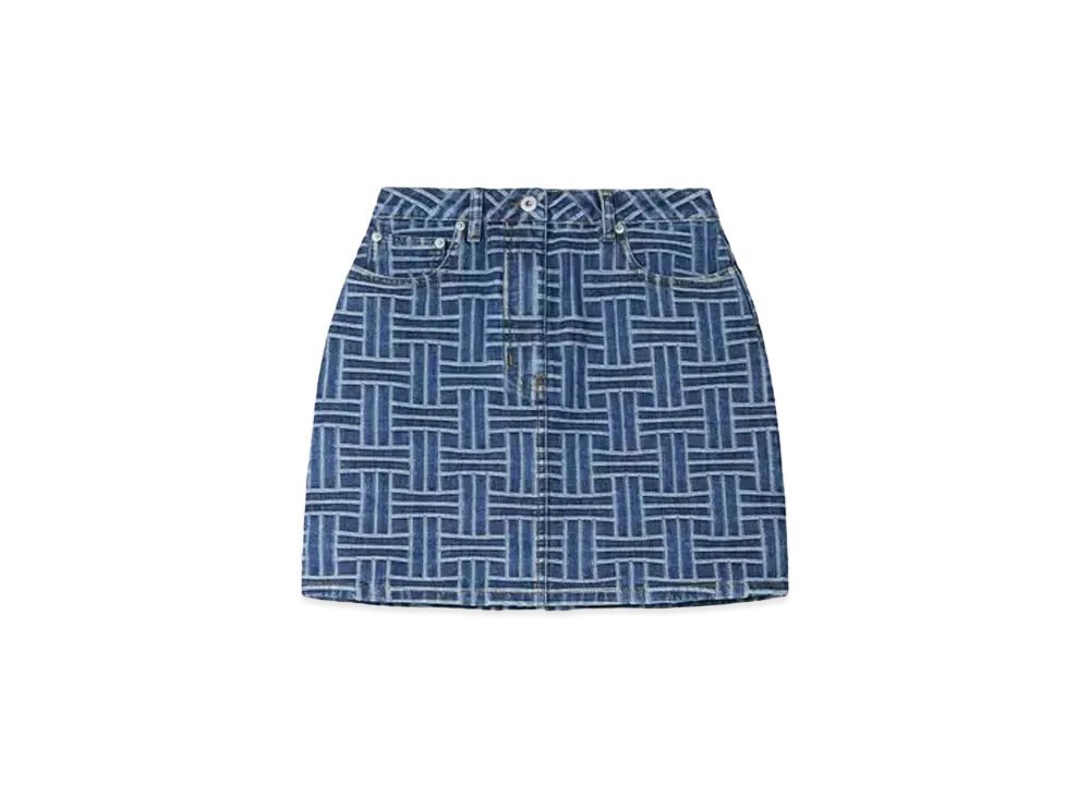 KENZO 'WEAVE' Mini Skirt "Medium Stone Blue Denim"