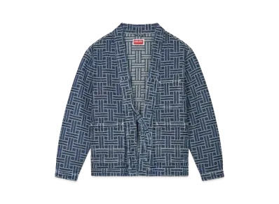 KENZO 'WEAVE' KIMONO Denim Jacket "Dark Stone Blue Denim"
