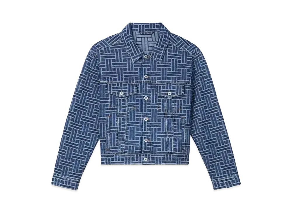 KENZO 'WEAVE' Trucker Denim Jacket "Medium Stone Blue Denim"