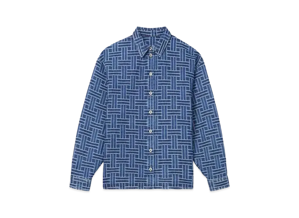 KENZO 'WEAVE' Drop Shoulder Shirt "Medium Stone Blue Denim"