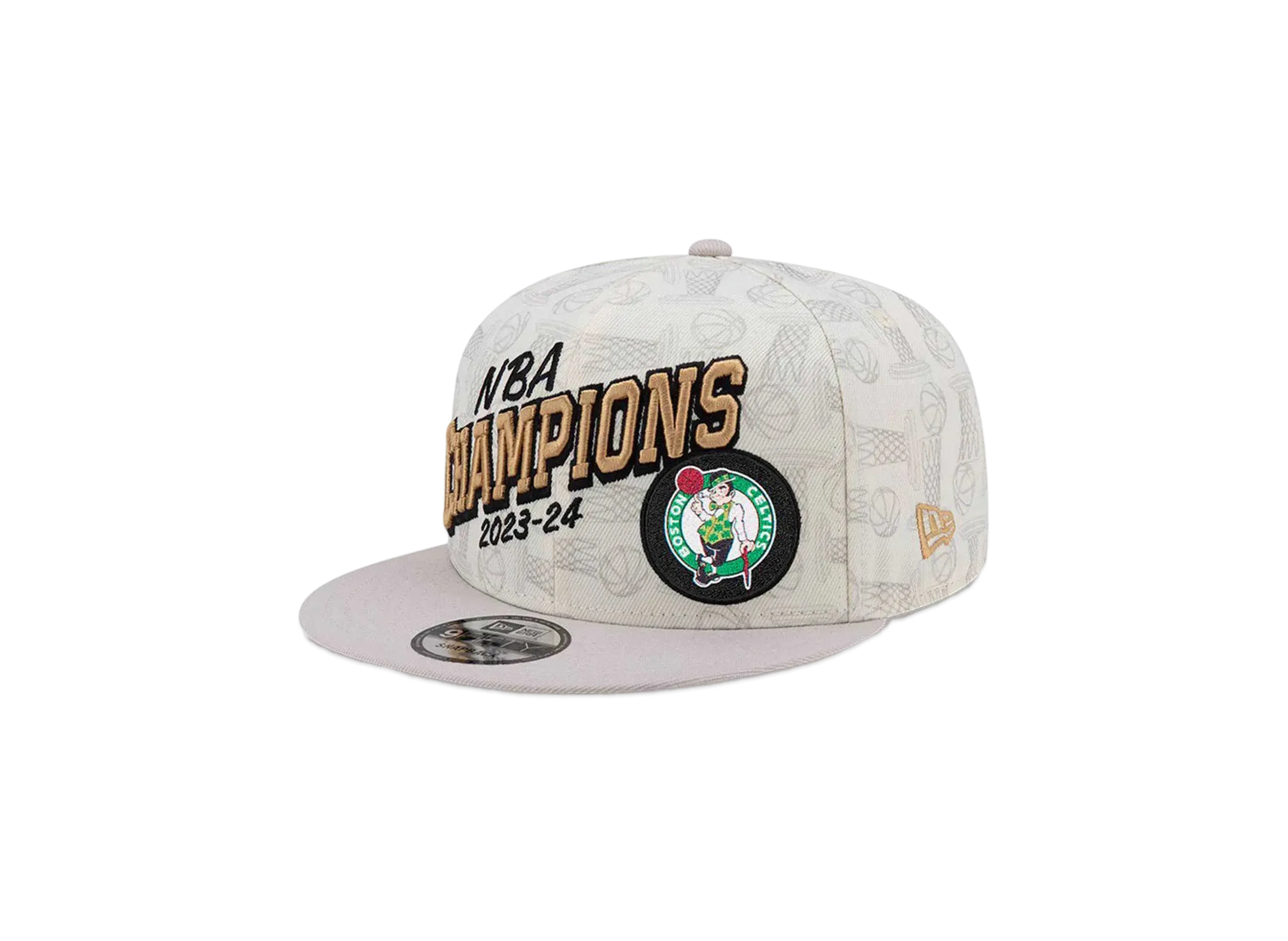 NEW ERA NBA 2024 CHAMPIONS 9Fifty Locker Room Cap Boston Celtics "Chrome White"