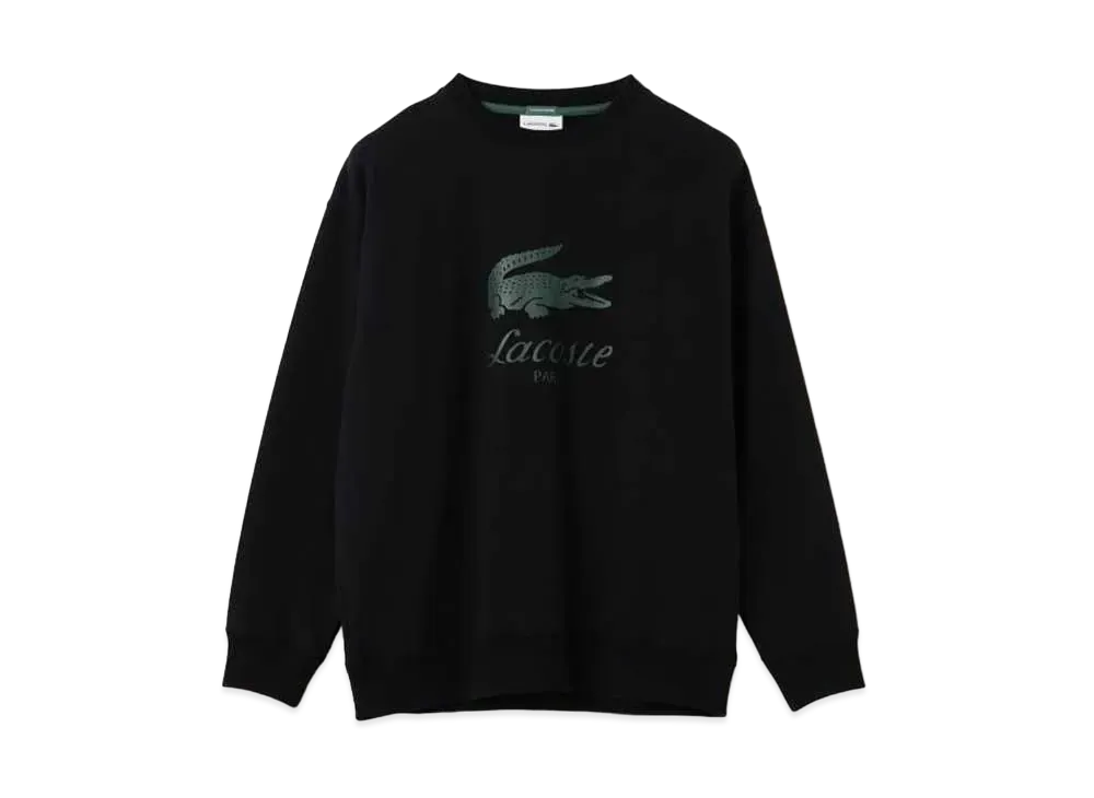 BEAMS LACOSTE for BEAMS / Custom Logo Sweatshirt "Noir"