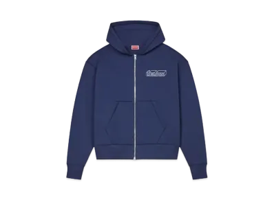 KENZO 'KUBE' Embroidery Zip Hoodie "Midnight Blue"