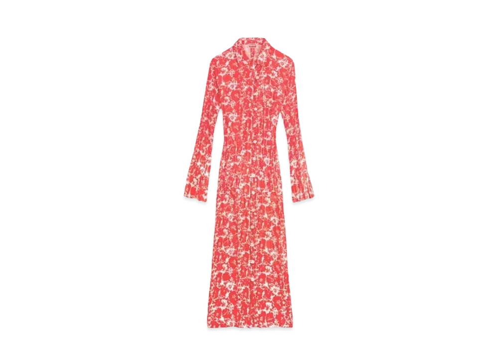 KENZO 'FLOWER CAMO' Woven Cardigan "Medium Red"