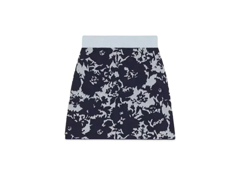KENZO 'FLOWER CAMO' Skirt "Midnight Blue"