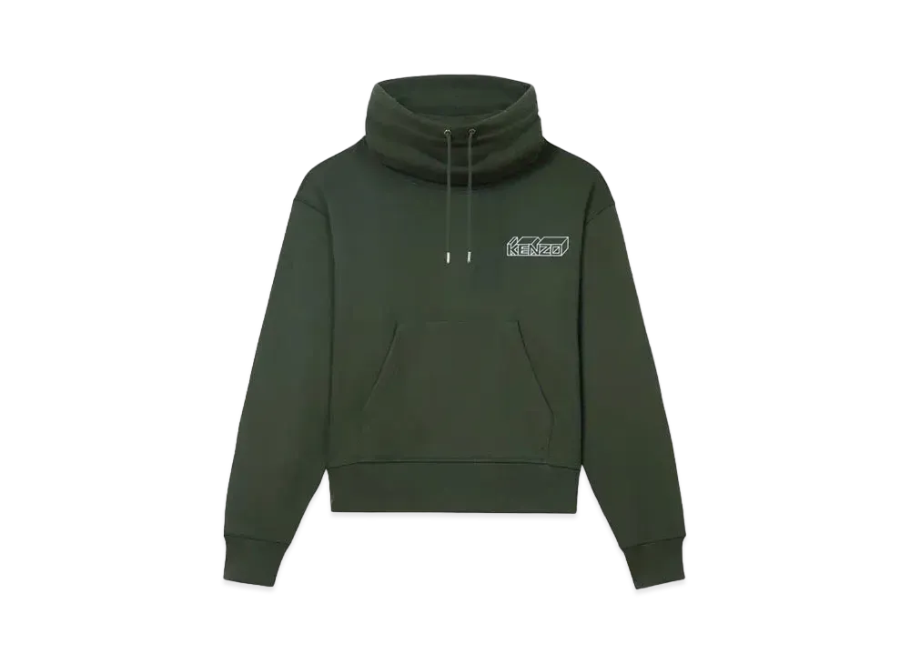 KENZO 'KUBE' Embroidery Snood Sweat "Dark Khaki"