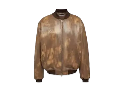 Acne Studios Leather Bomber Jacket "Multi Brown"