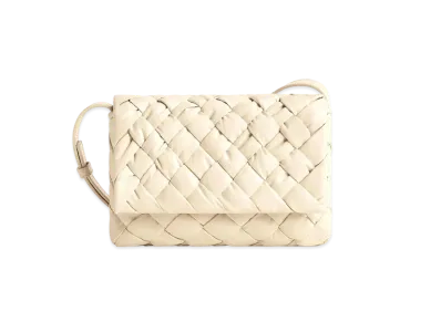 Bottega Veneta Small Rumple Messenger "Sea Salt"