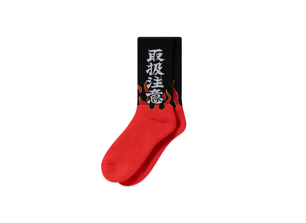 BlackEyePatch HWC Flames Socks "Red/Navy"