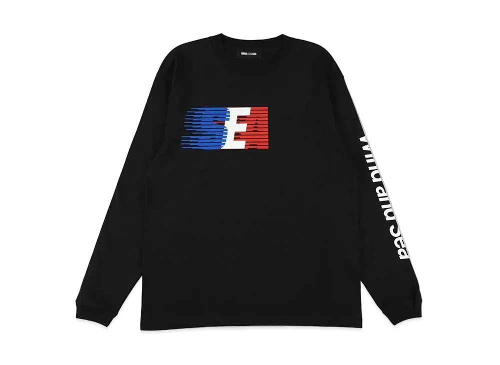 WIND AND SEA Tricolore Slide Sea L/S Tee "Black"