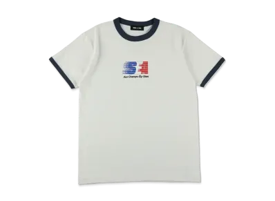 WIND AND SEA Tricolore Slide Sea Aux Champs-Ely-Seas Ringer Tee "White/Navy"