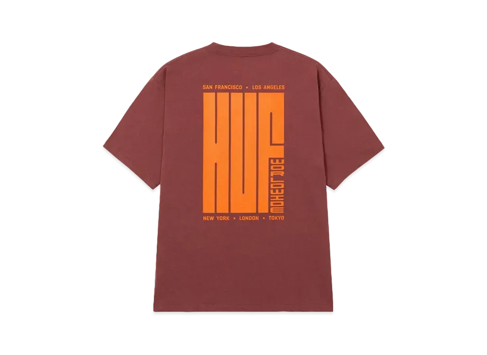 HUF Summer Splash Collection Big Block Tee "Burgundy"