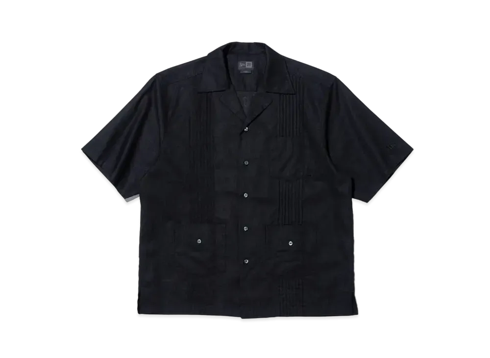 NEW ERA BLACK LABEL SS24 Short Sleeve Cotton Linen Cuba Shirt "Black"