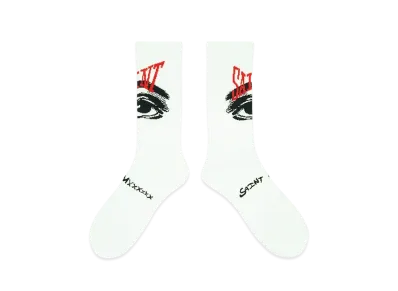 SAINT Mxxxxxx Eyes Socks "White" (24SS) SM-YS8-0000-101