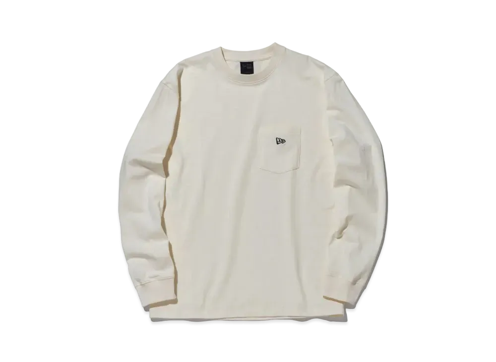 NEW ERA BLACK LABEL FW23 Flag Logo Long Sleeve Pocket T-Shirt "White"