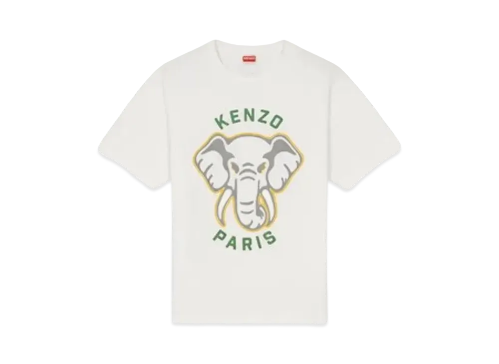 KENZO 'VARSITY JUNGLE' Elephant Oversized T-Shirt Men's "Off White"