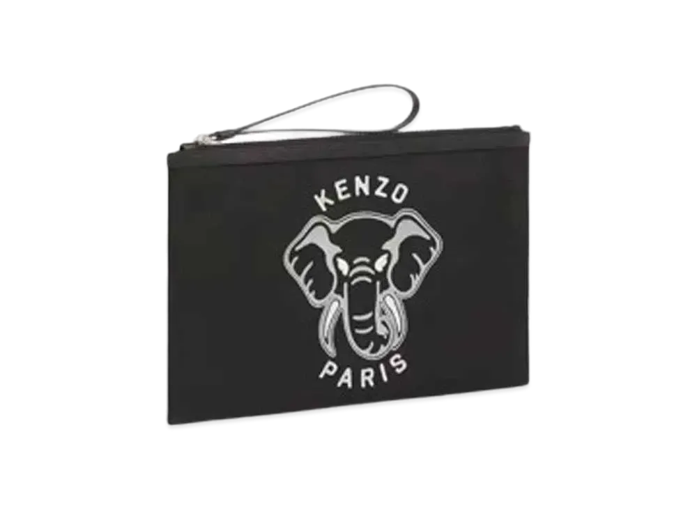 KENZO 'VARSITY JUNGLE' Large Clutch "Black"