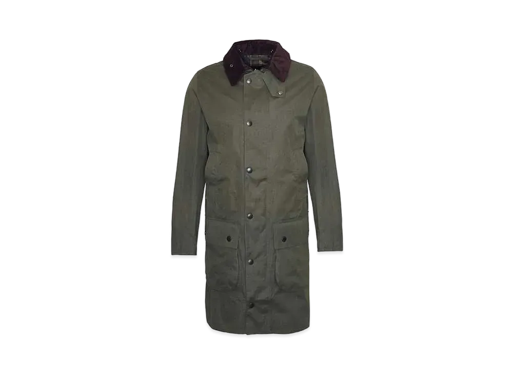 Barbour Border Peach Skin Mid-Length Coat "Green"
