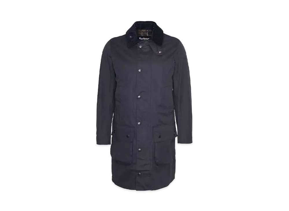 Barbour Border Peach Skin Mid-Length Coat "Navy"