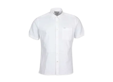 Barbour Nelson Cotton Linen Short Sleeve Shirt (Regular Fit) "White"