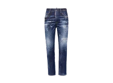 Dsquared2 Dark Rust Rivets Wash 642 Jeans "Navy"