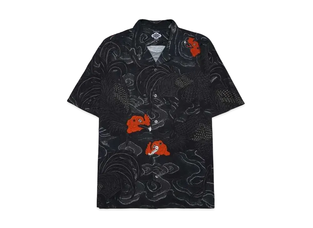 APHRODITEGANG Gakkin x Budspool Uzushamo Hawaiian Shirt "Black"