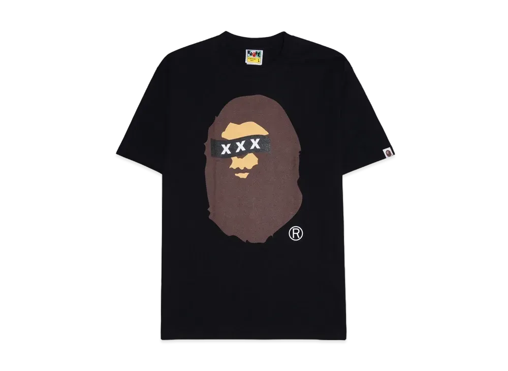 A BATHING APE x GOD SELECTION XXX Ape Head Tee "Black"