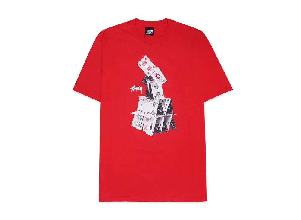 Stussy HOUSE OF CARDS TEE "Red"