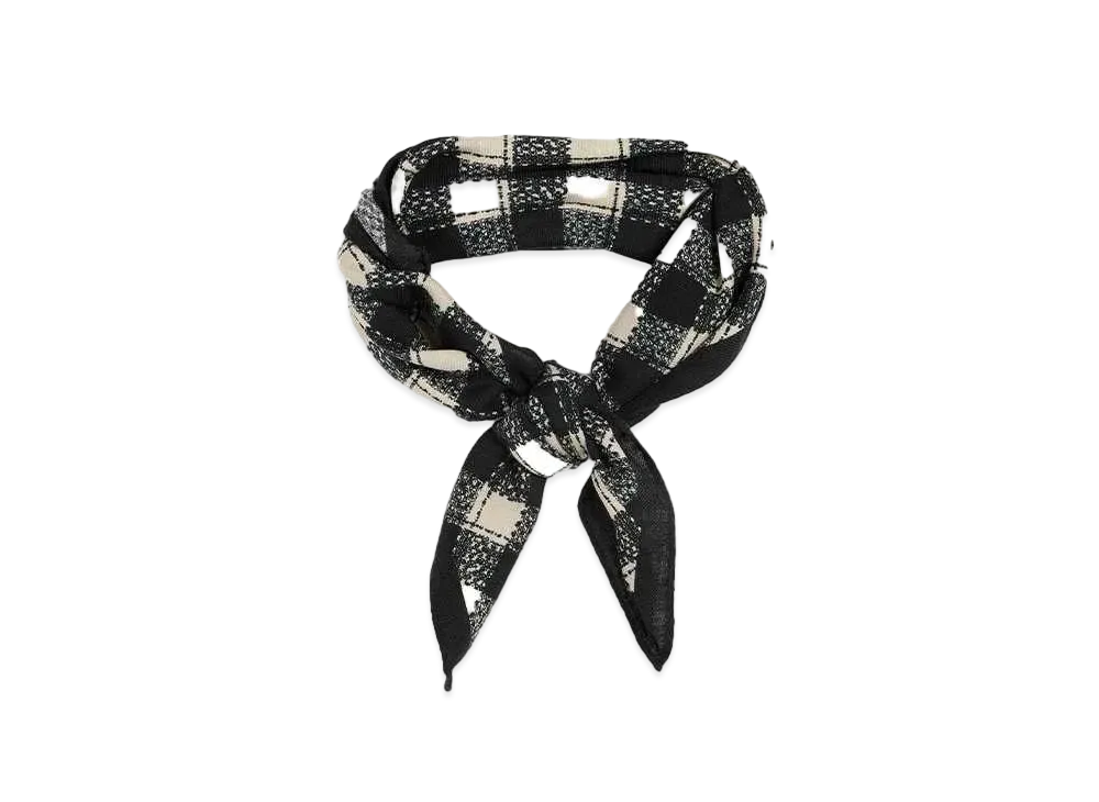 AMI PARIS Foulard Imprime Carreaux "Black/Off White"