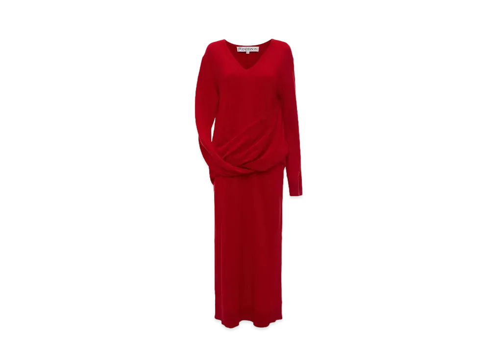 JW ANDERSON Front Drape Dress "Red"
