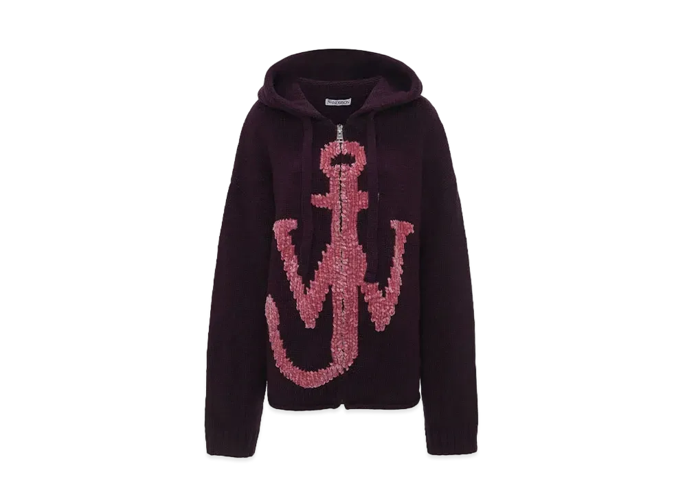 JW ANDERSON Anchor Logo Hoodie "Burgundy"