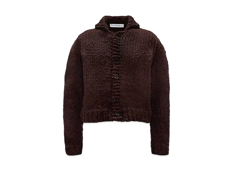 JW ANDERSON Cropped Chenille Cardigan "Brown"