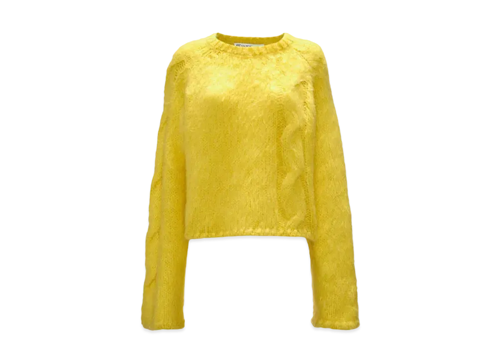 JW ANDERSON Cropped Cable Knit Sweater "Yellow"