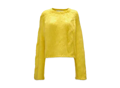 JW ANDERSON Cropped Cable Knit Sweater "Yellow"