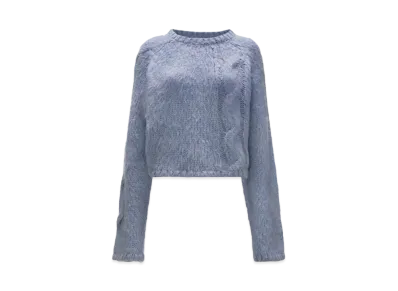 JW ANDERSON Cropped Cable Knit Sweater "Blue"