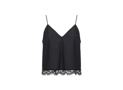 Alexander McQUEEN Lace Detail Pinstripe Camisole "Navy"