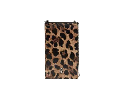 Alexander McQUEEN Skull Phone Case with Chain "Natural/Black"