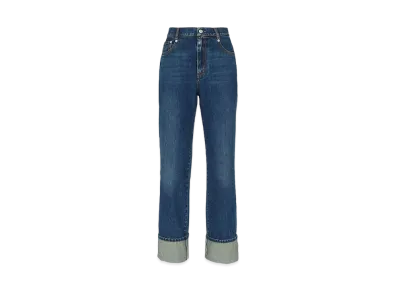 Alexander McQUEEN Rolled Up Boyfriend Jeans "Indigo"