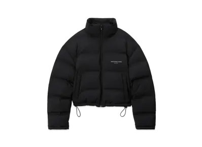 Alexander Wang Reflective Logo Cropped Puffer Coat "Black"