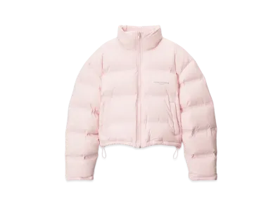 Alexander Wang Reflective Logo Cropped Puffer Coat "Light Pink"