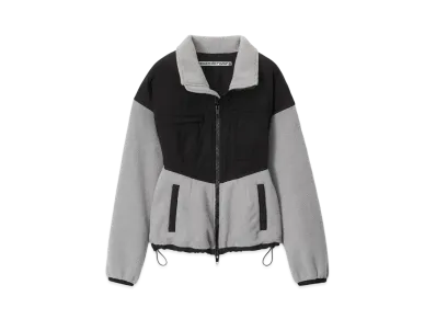 Alexander Wang Sculpted Long Sleeve Fleece Jacket "Slate Gray/Black"