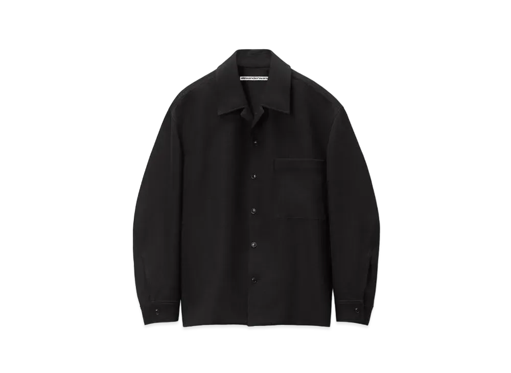 Alexander Wang Wool Oversized Tailored Shirt Jacket "Black"
