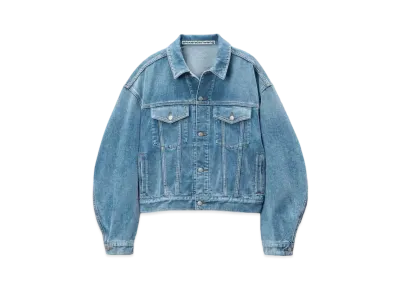 Alexander Wang Oversized Brushed Denim Jacket "Washed Light Blue"
