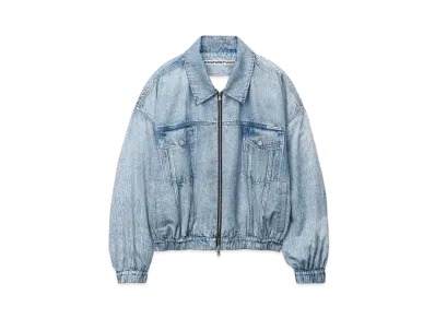 Alexander Wang Print Denim Track Jacket "Vintage Faded Indigo"
