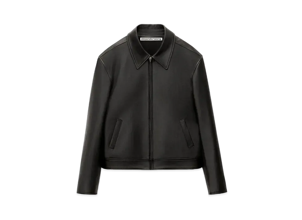 Alexander Wang Plonge Leather Blouson Jacket "Black"