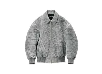 Alexander Wang Embroidered Lambskin Bomber Jacket "Grey"