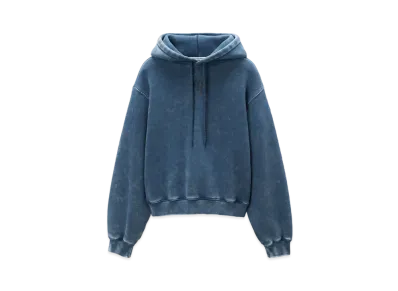Alexander Wang Essential Logo Terry Hoodie "Acid Black Ice"