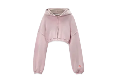 Alexander Wang Classic Terry Crop Zip-Up Parka "Washed PInk Lace"