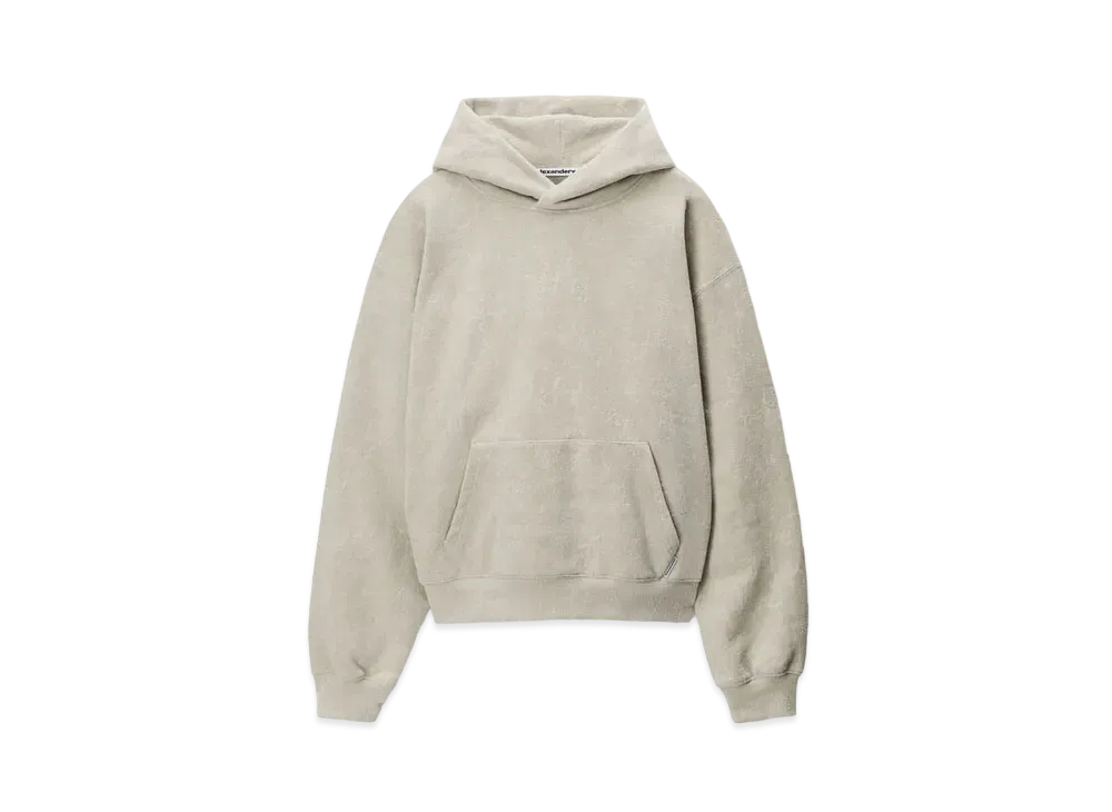 Alexander Wang Logo Flag Tag Flockterry Hood Sweatshirt "Storm"